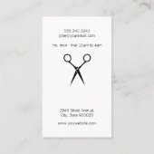 Carte De Visite Salon moderne Shears Monogramme / Or brossé (Dos)