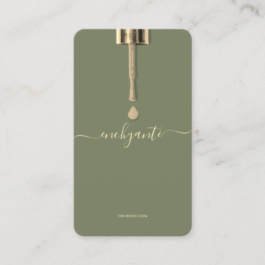 Carte De Visite Salon Nail Tech Sage Minimal (Devant)