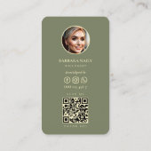 Carte De Visite Salon Nail Tech Sage Minimal (Dos)