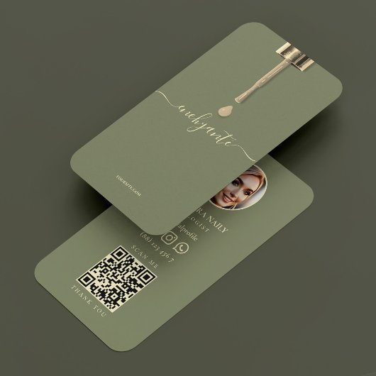 Carte De Visite Salon Nail Tech Sage Minimal