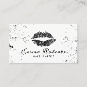 Carte De Visite Salon noir chic de lèvres de Goth de maquilleur