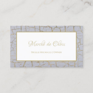 Carte De Visite Salon Peinture Craquelée Gris Or