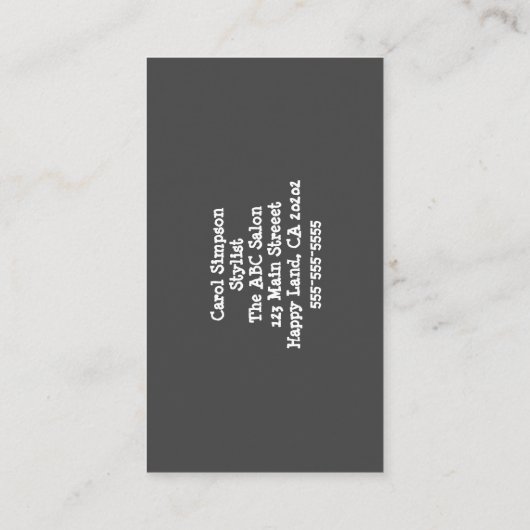 Carte De Visite Salon Personnalisé Funny Llama (Dos)