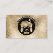Carte De Visite Salon Pet Grooming Gold Sparkings (Dos)