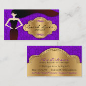 Carte De Visite Salon pourpre de coiffeur de damassé d'or (Devant / Derrière)
