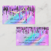 Carte De Visite Salon professionnel des cheveux Ciseaux dorés rose (Devant / Derrière)