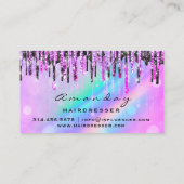 Carte De Visite Salon professionnel des cheveux Ciseaux dorés rose (Dos)