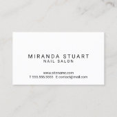 Carte De Visite Salon professionnel moderne noir et blanc à ongles (Dos)