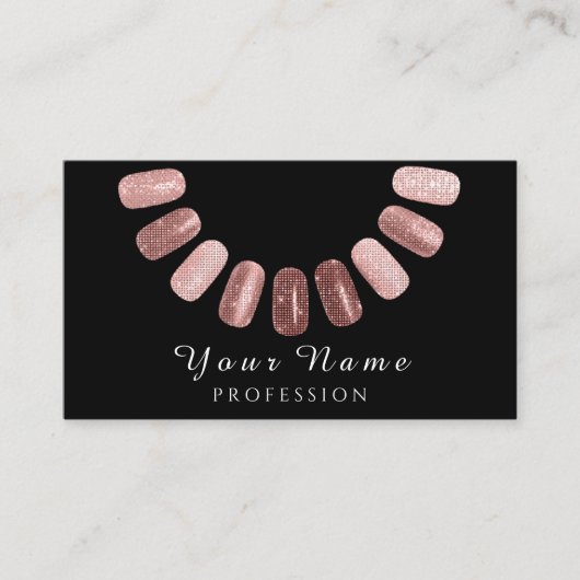 Carte De Visite Salon professionnel Nails Manicurist Rose noir (Devant)