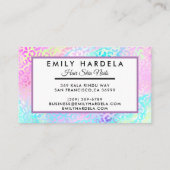 Carte De Visite Salon professionnel Rainbow Leopard Iridescente (Dos)