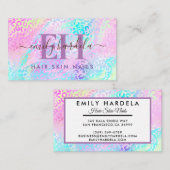 Carte De Visite Salon professionnel Rainbow Leopard Iridescente (Devant / Derrière)