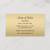 Carte De Visite Salon Rayure Zèbre Or (Dos)