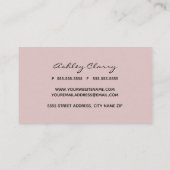 Carte De Visite Salon rose à la mode de maquilleur de parties (Dos)