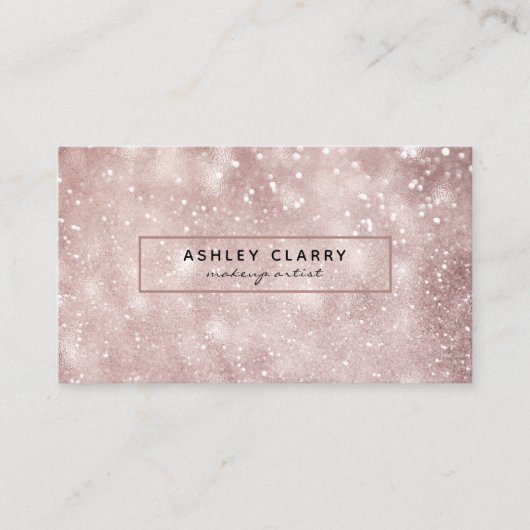 Carte De Visite Salon rose à la mode de maquilleur de parties (Devant)