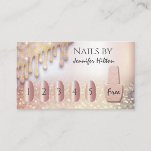 Carte De Visite Salon rose de glitterie à ongles