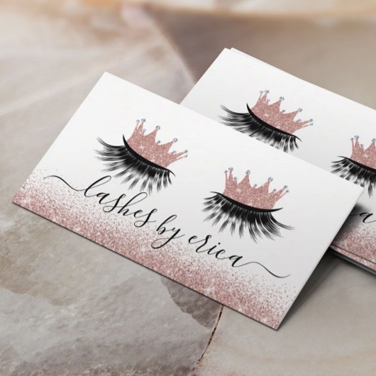 Carte De Visite Salon rose Gold Crown Eyelash Diva Lashes