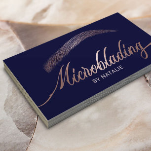 Carte De Visite Salon rose Gold Eyebrod Microblading Marine modern