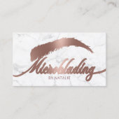 Carte De Visite Salon rose Gold Eyebrow Marbre Microblading (Devant)