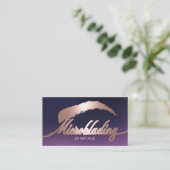 Carte De Visite Salon rose Gold Eyebrow Microblading Purple (Debout devant)