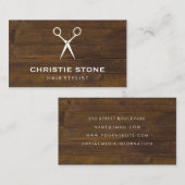 Carte De Visite Salon Shears Bois rustique (Devant / Derrière)