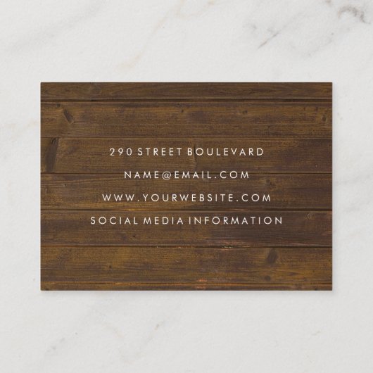 Carte De Visite Salon Shears Bois rustique (Dos)