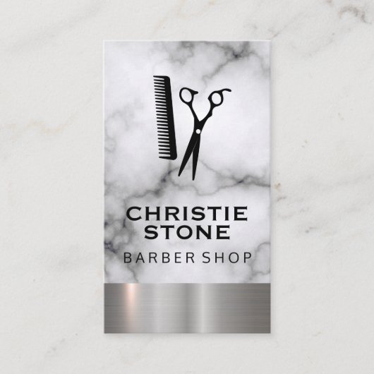 Carte De Visite Salon Shears Marbre Métal Triage (Devant)