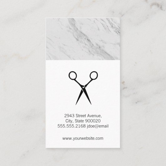 Carte De Visite Salon Shears Monogramme Marbre Trim Cheetah (Dos)