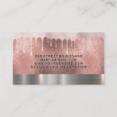Carte De Visite Salon Shears Rose Gold Foil | Bokeh Drip (Dos)