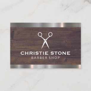 Carte De Visite Salon Shears Rustique Bois Metal Trier