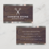 Carte De Visite Salon Shears Rustique Bois Metal Trier (Devant / Derrière)