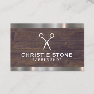 Carte De Visite Salon Shears Rustique Bois Metal Trier