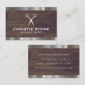 Carte De Visite Salon Shears Rustique Bois Metal Trier (Devant / Derrière)