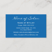 Carte De Visite Salon simple et chic dans le bleu éclatant Floral (Dos)