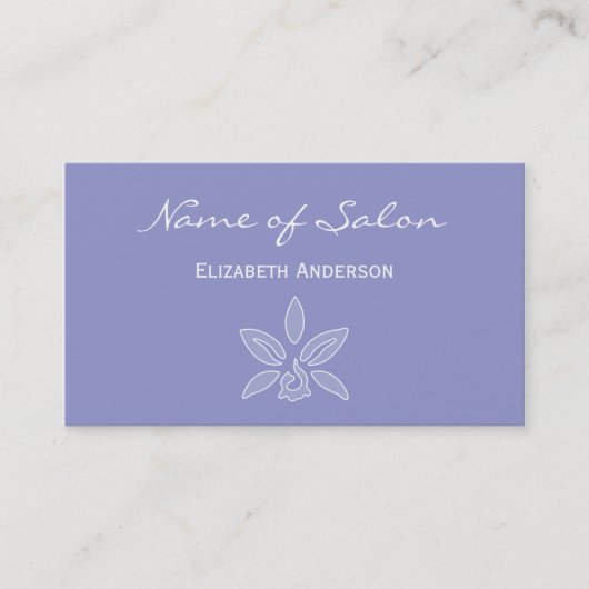 Carte De Visite Salon simple et chic en Violet Lavender Floral (Devant)