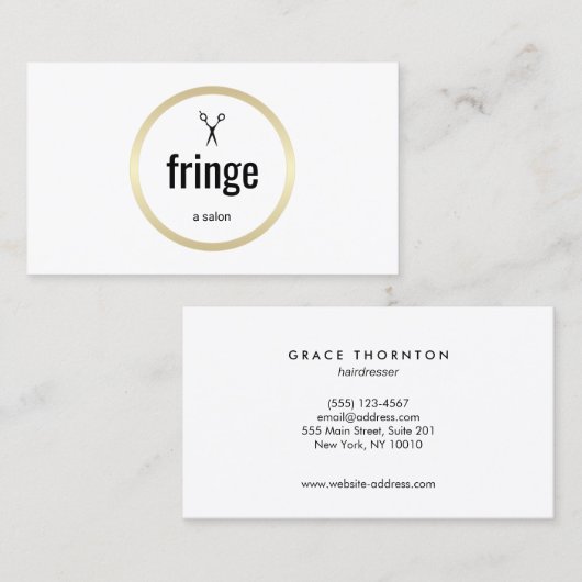 Carte De Visite Salon simple moderne White Gold Hair (Devant / Derrière)