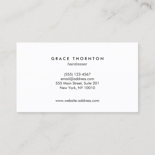 Carte De Visite Salon simple moderne White Gold Hair (Dos)