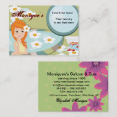 Carte De Visite Salon/Spa cheveux vernis beauté (Devant / Derrière)