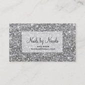 Carte De Visite Salon Spa Chic Glam Paillettes Argentées (Dos)