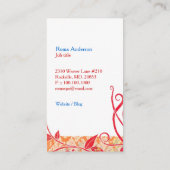 Carte De Visite Salon Spa de la cage aux oiseaux Inséparables (Dos)