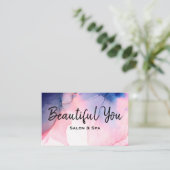 Carte De Visite *~* Salon Spa Lashes Hair Nails Massage Aquarelle (Debout devant)