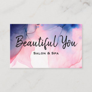 Carte De Visite *~* Salon Spa Lashes Hair Nails Massage Aquarelle