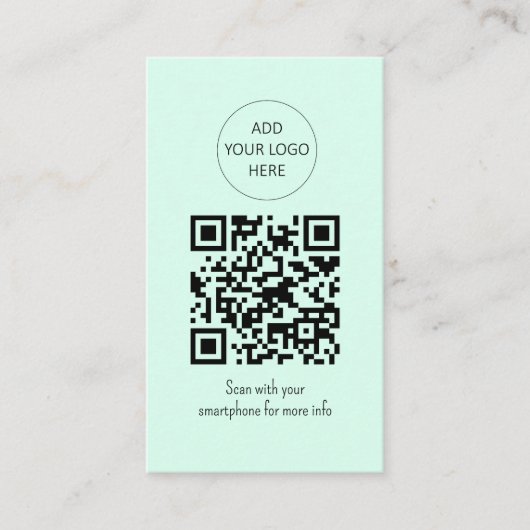 Carte De Visite Salon Spa simple et vert QR Code (Devant)