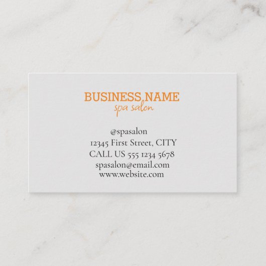 Carte De Visite Salon spa, spa (Dos)
