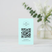 Carte De Visite Salon Spa Turquoise Green QR Code (Debout devant)