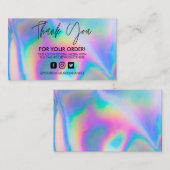 Carte De Visite Salon tendance de l'Merci holographique (Devant / Derrière)