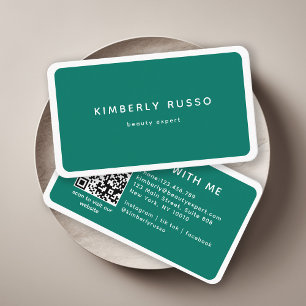 Carte De Visite Salon Vert Moderne et Tendance avec Code QR