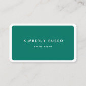 Carte De Visite Salon vert moderne tendance avec QR code (Devant)