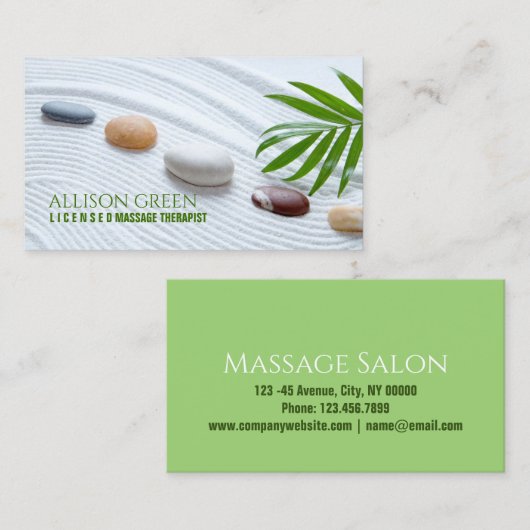 Carte De Visite Salon Zen SPA Aromathérapie Massage Thérapiste (Devant / Derrière)