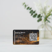 Carte De Visite Salons de Beauté Code QR Professionnel Technicien  (Debout devant)