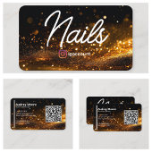 Carte De Visite Salons de beauté professionnel QR Code Nail Tech
